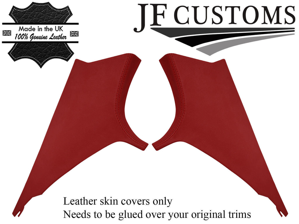 D RED ITALIAN LEATHER 2X REAR C PILLAR COVERS FITS BMW 3 SERIES F30 11-18 SEDAN
