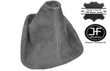 WHITE STITCH MANUAL GRAPHITE PU SUEDE GEAR GAITER FITS BMW 3 SERIES E36 E46