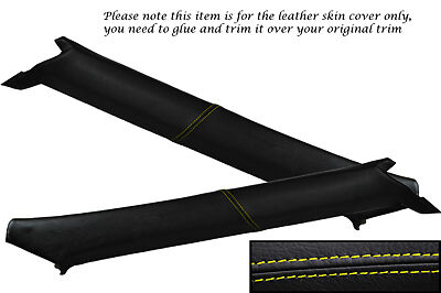 YELLOW STITCH FITS TOYOTA SUPRA 86-92 MK3 MKIII WINDSCREEN PILLAR LEATHER COVERS