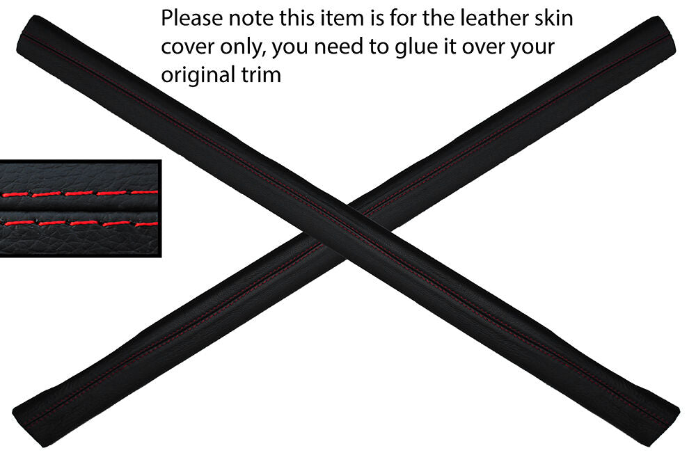 RED STITCH 2X FRONT DOOR SILL TRIM SKIN COVERS FITS HONDA CIVIC TYPE R 06-12