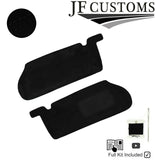 BLACK CROSS STITCH SUEDE 2X SUN VISOR COVERS FOR NISSAN SKYLINE R33 93-98