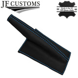 L BLUE STITCH LEATHER GAITERS+PLASTIC FRAME FOR MINI CLASSIC ROVER AUSTIN MORRIS