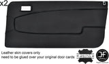BLACK STITCH 2X FRONT DOOR CARD LEATHER COVERS FITS LANCIA BETA VOLUMEX COUPE