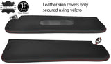 RED STITCH 2X SUN VISORS LEATHER COVERS FOR MG MGB GT 66-80 1 MIRROR CUTOUT