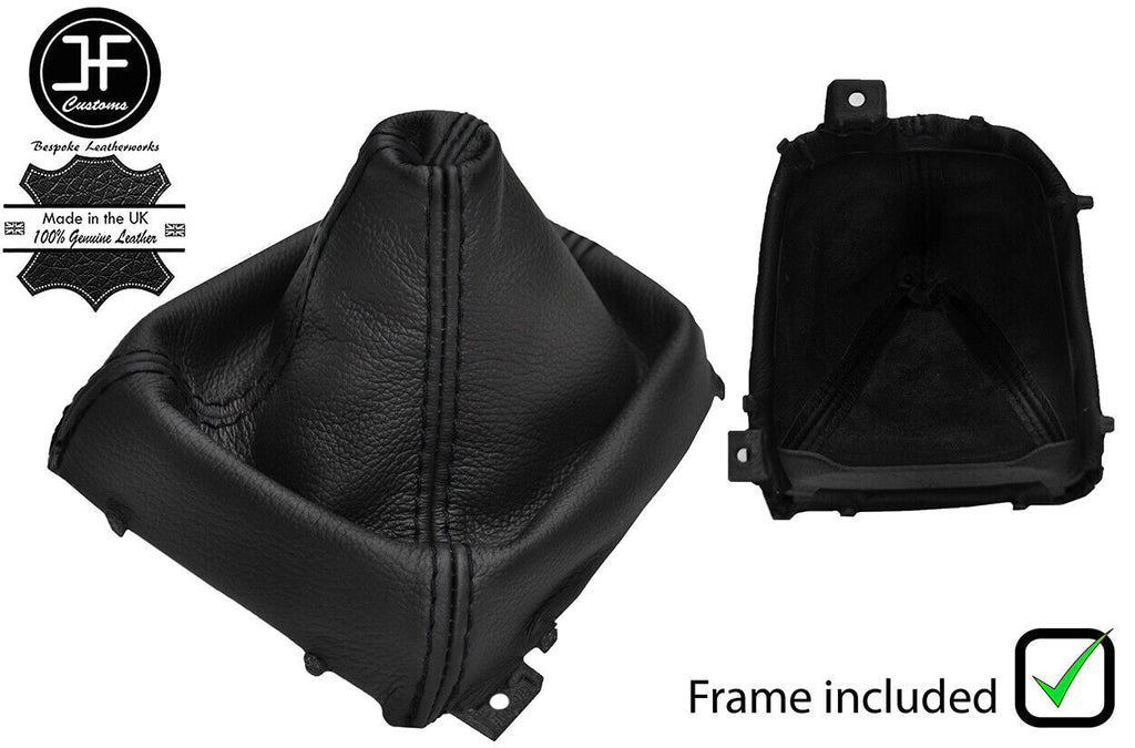 BLACK STITCH LEATHER MANUAL GEAR GAITER + PLASTIC FRAME FITS MAZDA 6 2013-2016