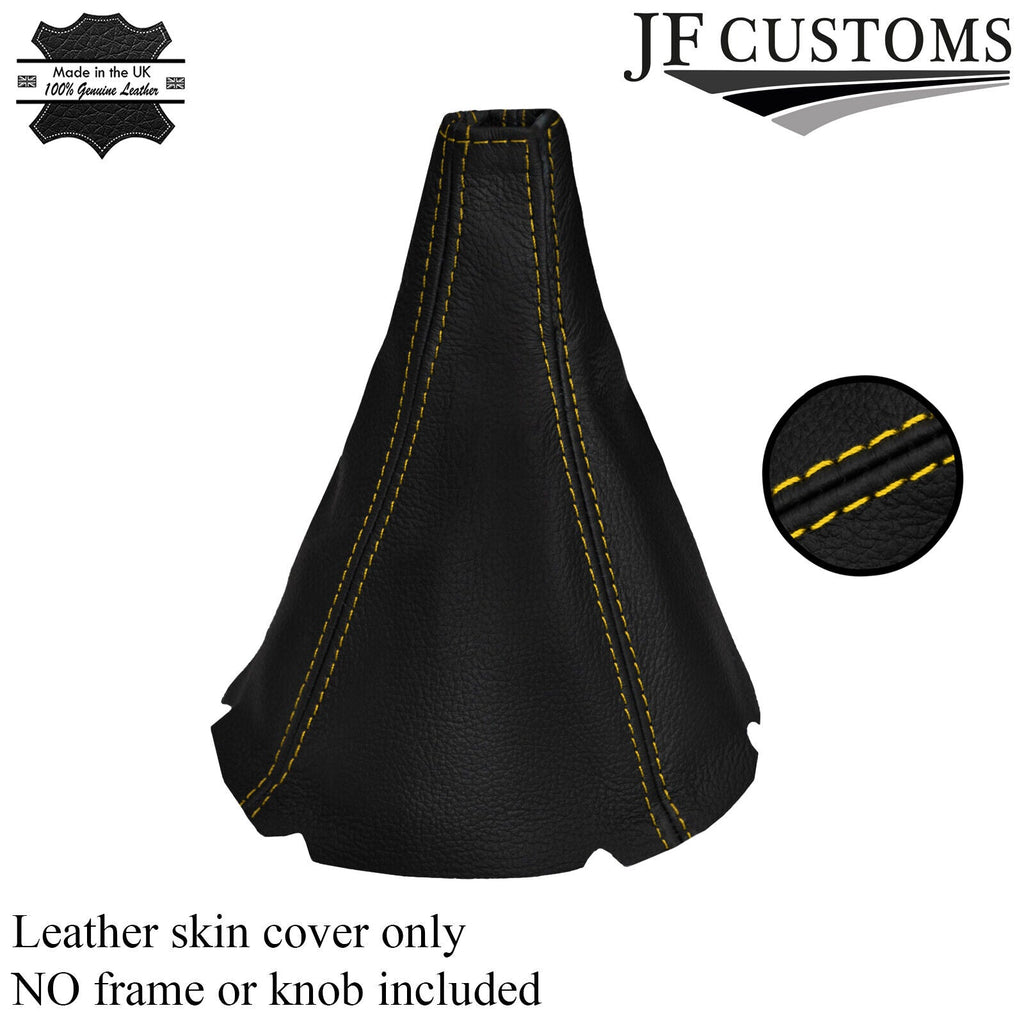 YELLOW  DOUBLE STITCH FITS SUBARU IMPREZA WRX STI 2001-2005 LEATHER GEAR GAITER