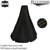 YELLOW  DOUBLE STITCH FITS SUBARU IMPREZA WRX STI 2001-2005 LEATHER GEAR GAITER