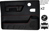 RED STITCH 2X FRONT FULL DOOR CARD SKIN COVER FITS LAND ROVER DISCOVERY 96-04