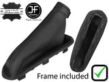BLACK STITCH LEATHER HANDBRAKE GAITER + PLASTIC FRAME FOR ALFA ROMEO MITO 08-17