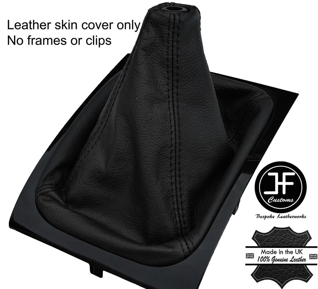 BLACK & BLACK TOP GRAIN LEATHER MANUAL GEAR GAITER FITS MITSUBISHI L200 2015-18