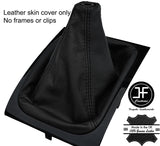 BLACK & BLACK TOP GRAIN LEATHER MANUAL GEAR GAITER FITS MITSUBISHI L200 2015-18