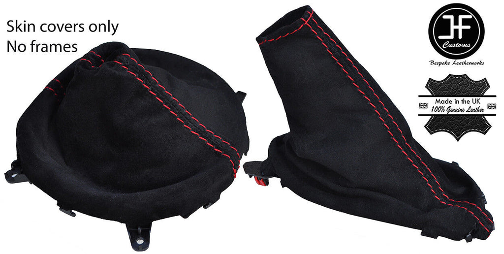 RED STITCH REAL SUEDE GEAR & HANDBRAKE GAITER FITS FIAT 124 SPIDER 2016-2018