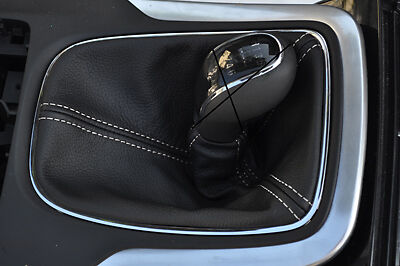 FITS VAUXHALL INSIGNIA 08-16 LEATHER GEAR GAITER white stitch CUSTOM NEW