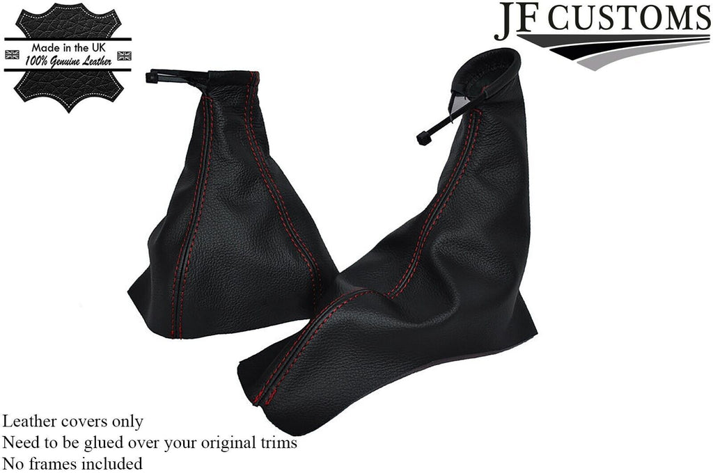 RED STITCHING FITS VAUXHALL CORSA C COMBO  GEAR & HANDBRAKE GAITER SET