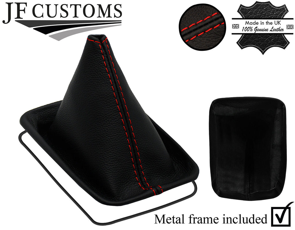 RED STITCHING LEATHER GEAR GAITER + METAL FRAME FOR NISSAN NV200 2010-2014