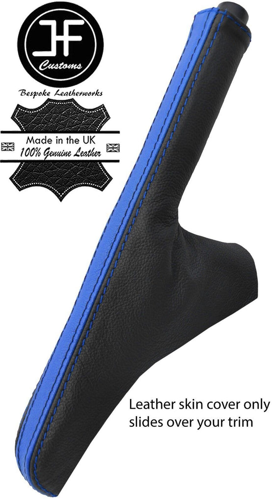 BLACK & BLUE TOP GRAIN LEATHER HANDBRAKE GAITER FITS FORD FIESTA MK6 MK7 02-08
