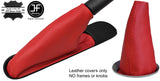 RED TOP GRAIN LEATHER GEAR & HANDBRAKE GAITER FOR BMW MINI COOPER R55 R56 R57