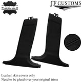 BLACK STITCH ITALIAN LEATHER PILLAR KIT COVERS FOR BMW 5 SERIES F10 F11 10-16