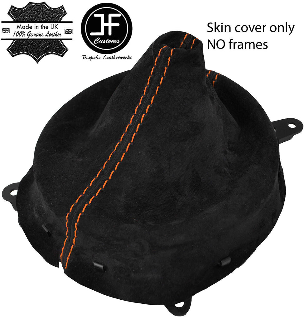 ORANGE STITCH REAL SUEDE MANUAL GEAR GAITER FITS MAZDA MX5 MK3 2005-2015