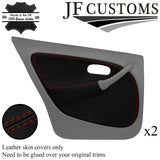 D RED STITCH LEATHER 2X REAR DOOR CARD TRIM COVER FOR ROVER 45 MG ZS 99-05