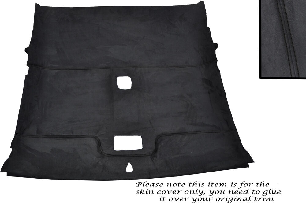 BLACK STITCH ROOF LINING HEADLINING LUXE SUEDE SKIN COVER FITS NISSAN 200 SX S14