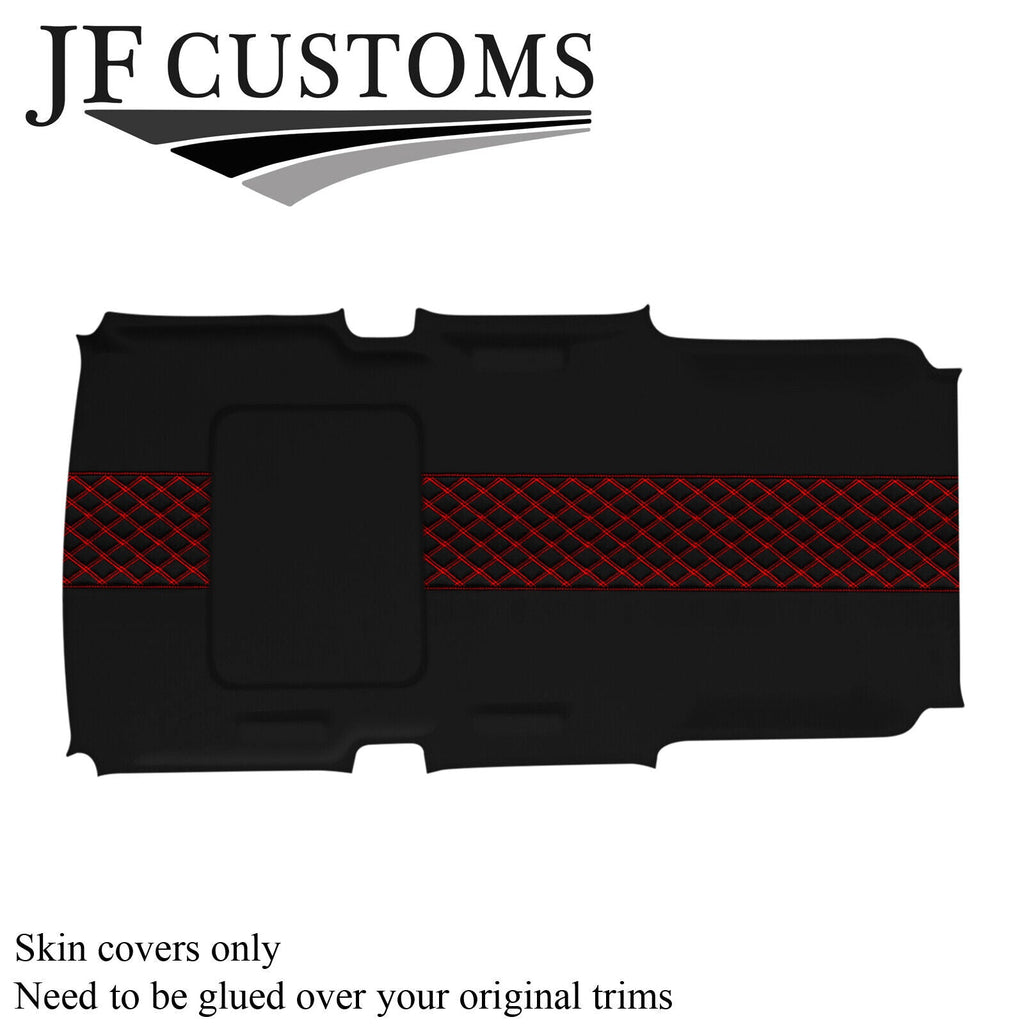 RED STITCH LUXE-SUEDE SUNROOF HEADLINER COVER FITS HUMMER H3 05-11 STYLE 3