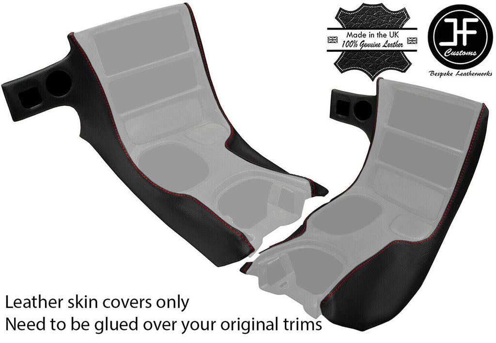 RED STITCH SIDE CONSOLE BEZEL SURROUND LEATHER COVERS FOR CORVETTE C5 97-04