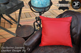 AMERICAN FLAG 1X EXCLUSIVE LUXURY CUSHION 18"x18" GENUINE LEATHER + RED BACK
