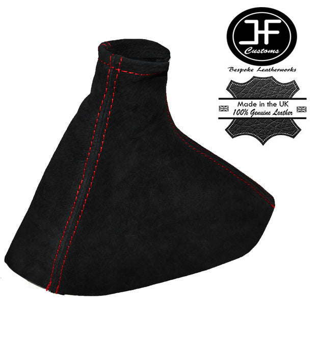 RED STITCH MANUAL BLACK SUEDE GEAR GAITER FITS FORD ESCORT RS COSWORTH 92-96