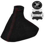 RED STITCH MANUAL BLACK SUEDE GEAR GAITER FITS FORD ESCORT RS COSWORTH 92-96