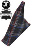 RED  STITCH TARTAN FABRIC HANDBRAKE GAITER FOR VW T4 TRANSPORTER 90-03 1T