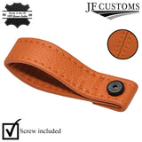 ORANGE LEATHER TAILGATE BOOT PULL STRAP HANDLE FITS FIAT 500 ABARTH 07-16