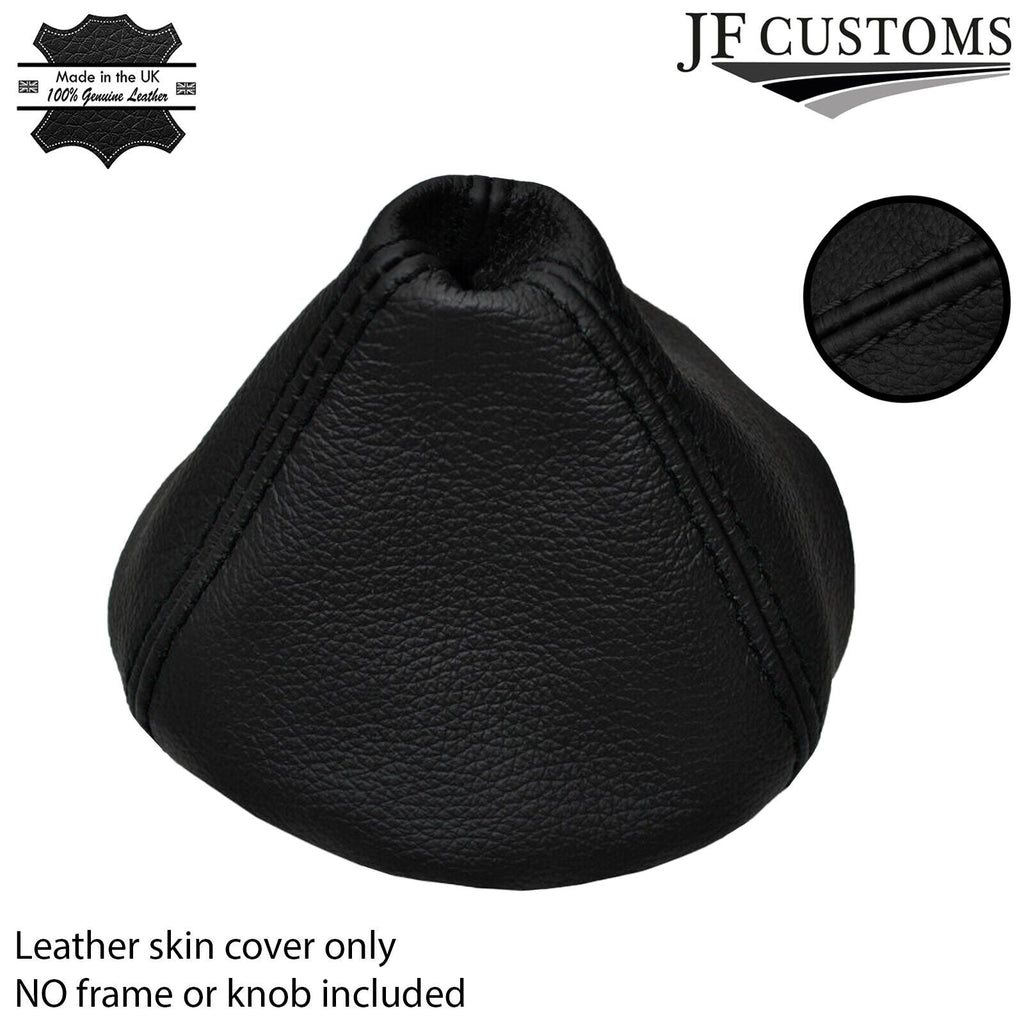 BLACK DOUBLE STITCH FITS FIAT 500 & ABARTH  GEAR GAITER  REAL LEATHER  2007+
