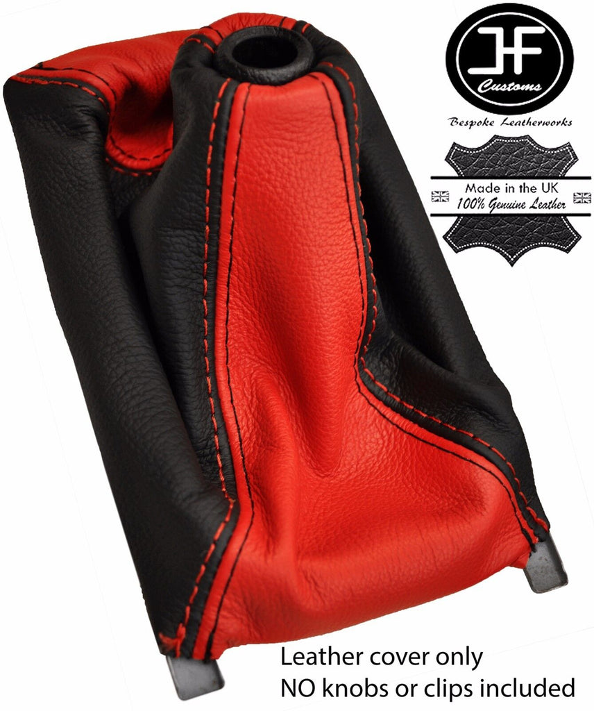 BLACK & RED MANUAL LEATHER GEAR GAITER FITS HONDA CIVIC 92-00 3D HATCHBACK