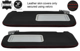 RED STITCH 2X SUN VISORS REAL LEATHER COVERS FITS MAZDA 3 2009-2013 CUSTOM NEW