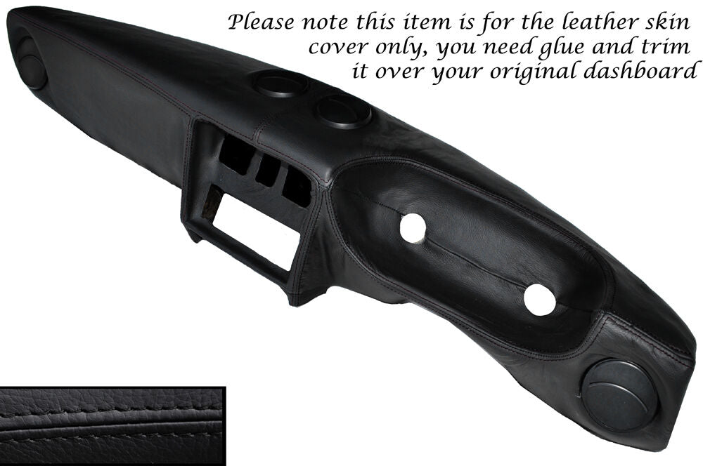 BLACK STITCH DASH DASHBOARD LEATHER COVER FITS ALFA ROMEO SPIDER S2 S3 S4 105