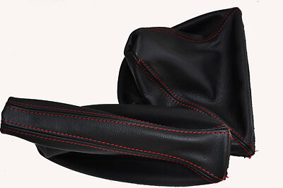 FITS BMW X5 MANUAL HANDBRAKE & GEAR GAITER RED STITCH CUSTOM NEW MADE IN UK