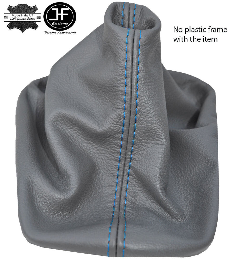 BLUE STITCH MANUAL GREY LEATHER GEAR LEVER GAITER FOR VW NEW BEETLE 1998-2011