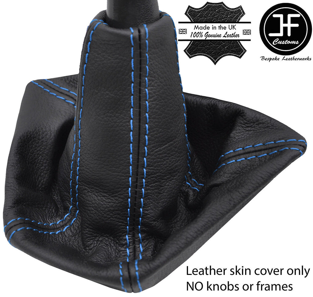 BLUE STITCHING TOP GRAIN LEATHER MANUAL GEAR GAITER FOR FIAT DOBLO CARGO 01-10