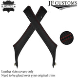 D RED STITCH LEATHER  PILLAR KIT COVERS FOR BMW E60 E61 03-11 CUSTOM NEW
