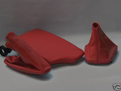 FITS BMW E36 91-1998 RED GAITERS & ARMREST COVER GENUINE LEATHER CUSTOM NEW