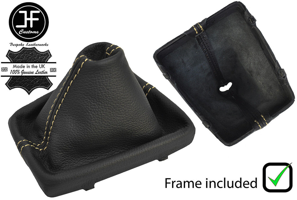 SAND STITCHING LEATHER MANUAL GEAR GAITER + PLASTIC FRAME FOR AUDI A4 B9 15-18