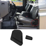 BLACK STITCH 2X SEAT HANDLE KNOB & PLATE COVER+FRAMES FOR LAND ROVER DEFENDER