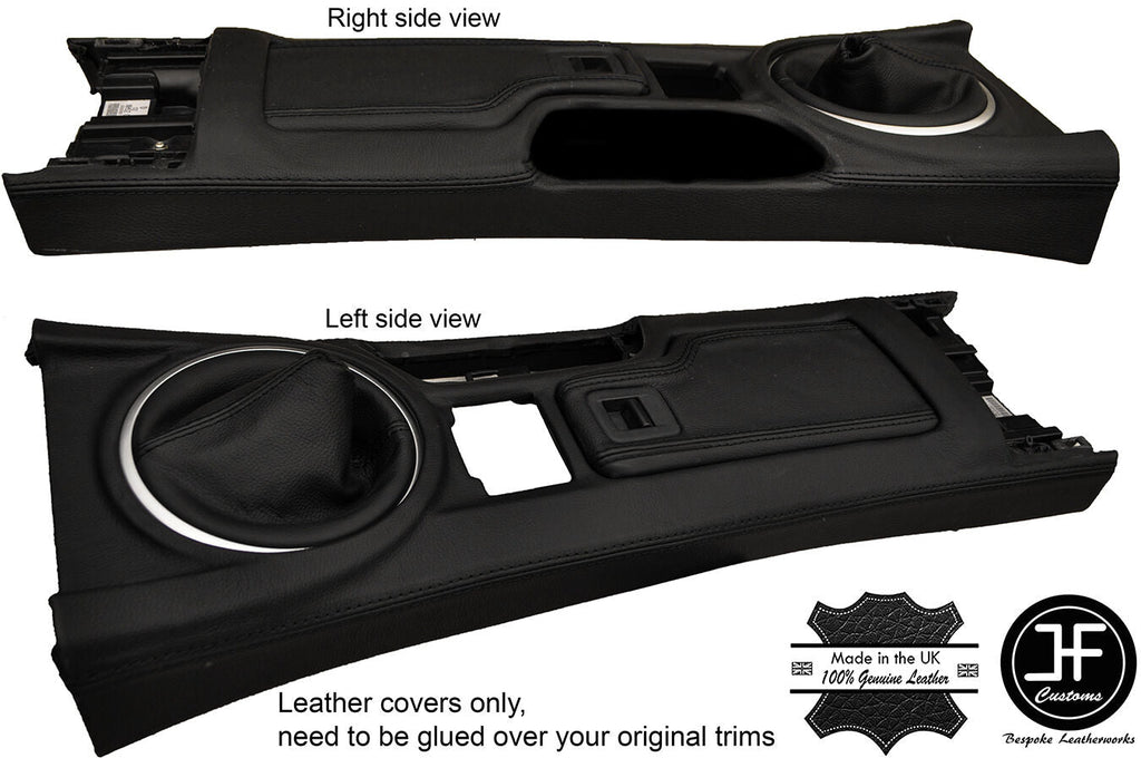 BLACK STITCH CONSOLE GAITER & ARMREST LEATHER COVERS FOR MAZDA MX5 MK3 3.5 09-15