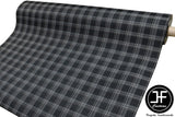 PREMIUM AUTOMOTIVE GREY TARTAN FOAM BACKED 4MM FABRIC 50cm x 50cm UPHOLSTERY
