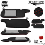 DARK RED CROSS STITCH LEATHER 2X SUN VISOR COVERS FITS DATSUN 280ZX 1979-1983