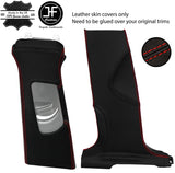 RED STITCH 2X UPPER AND 2X LOWER B PILLAR LEATHER COVER FOR AUDI Q5 2008-2015