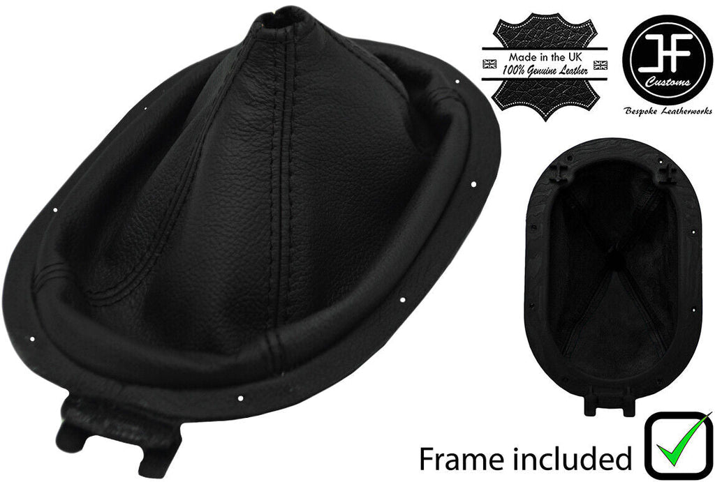 BLACK & BLACK LEATHER MANUAL GEAR GAITER+PLASTIC FRAME FOR JEEP WRANGLER 07-10