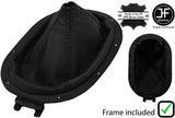 BLACK & BLACK LEATHER MANUAL GEAR GAITER+PLASTIC FRAME FOR JEEP WRANGLER 07-10