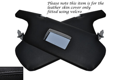 BLACK STITCH 2X SUN VISORS LEATHER SKIN COVERS FITS MAZDA 323F 1999-2003